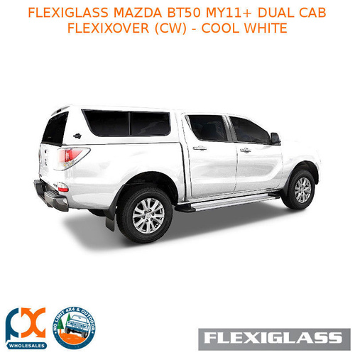 FLEXIGLASS MAZDA BT50 MY11+ DUAL CAB FLEXIXOVER LIFT UP WINDOOR X 2 (CW) - COOL WHITE