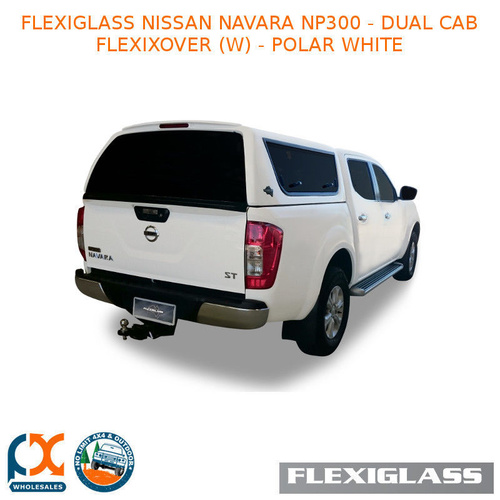 FLEXIGLASS NISSAN NAVARA NP300 - DUAL CAB FLEXIXOVER LIFT UP WINDOOR X 2 (W) - POLAR WHITE