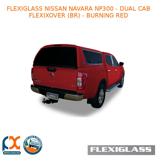 FLEXIGLASS NISSAN NAVARA NP300 - DUAL CAB FLEXIXOVER SLIDING WINDOWS X 2 (BR) - BURNING RED
