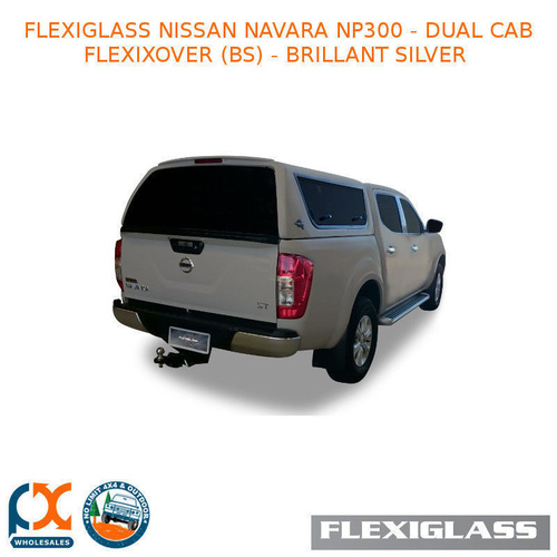 FLEXIGLASS NISSAN NAVARA NP300 - DUAL CAB FLEXIXOVER SLIDING WINDOWS X 2 (BS) - BRILLANT SILVER