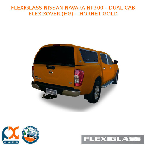 FLEXIGLASS NISSAN NAVARA NP300 - DUAL CAB FLEXIXOVER SLIDING WINDOW X 1 / LIFT UP WINDOOR X 1 (HG) - HORNET GOLD