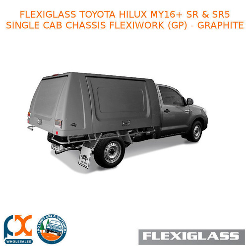 FLEXIGLASS TOYOTA HILUX MY16+ SR & SR5 SINGLE CAB CHASSIS FLEXIWORK FRONT, REAR & SIDE WINDOWS (GP) - GRAPHITE