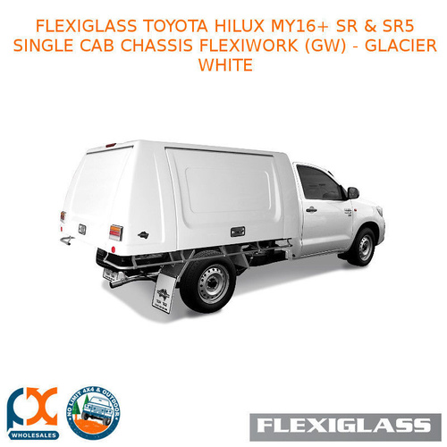 FLEXIGLASS TOYOTA HILUX MY16+ SR & SR5 SINGLE CAB CHASSIS FLEXIWORK FRONT, REAR & SIDE WINDOWS (GW) - GLACIER WHITE