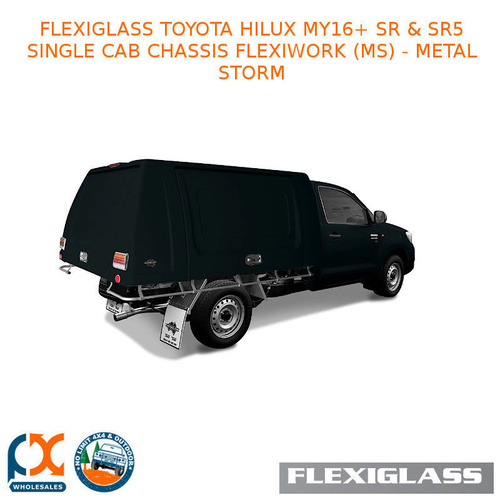 FLEXIGLASS TOYOTA HILUX MY16+ SR & SR5 SINGLE CAB CHASSIS FLEXIWORK FRONT, REAR & SIDE WINDOWS (MS) - METAL STORM