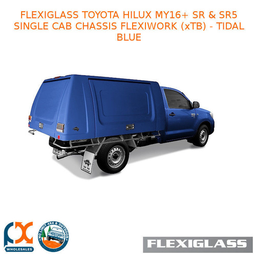 FLEXIGLASS TOYOTA HILUX MY16+ SR & SR5 SINGLE CAB CHASSIS FLEXIWORK FRONT, REAR & SIDE WINDOWS (XTB) - TIDAL BLUE