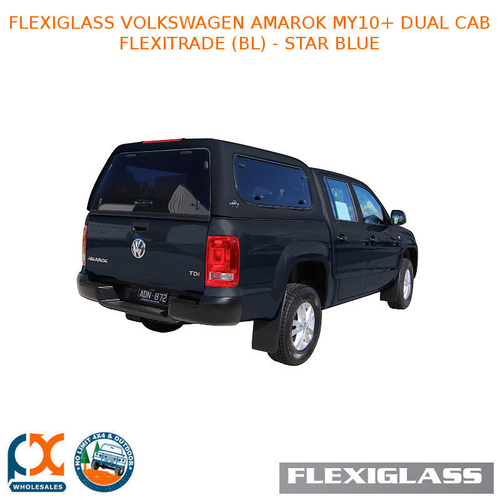 FLEXIGLASS VOLKSWAGEN AMAROK MY10+ DUAL CAB FLEXITRADE LIFT UP WINDOOR X 2 (BL) - STAR BLUE 