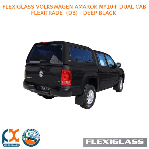 FLEXIGLASS VOLKSWAGEN AMAROK MY10+ DUAL CAB FLEXITRADE LIFT UP WINDOOR X 2 (DB) - DEEP BLACK 