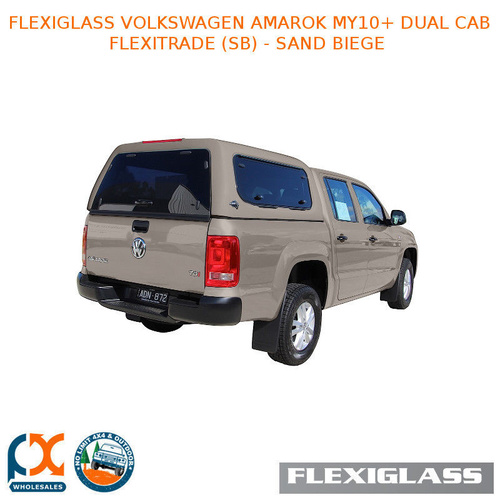 FLEXIGLASS VOLKSWAGEN AMAROK MY10+ DUAL CAB FLEXITRADE SLIDING WINDOWS X 2 (SB) - SAND BIEGE