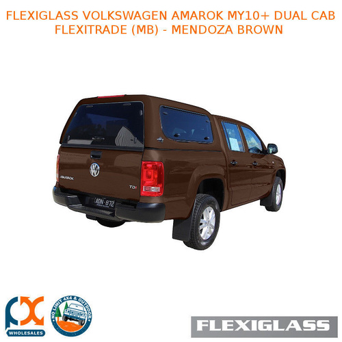 FLEXIGLASS VOLKSWAGEN AMAROK MY10+ DUAL CAB FLEXITRADE SLIDING WINDOW X 1 / LIFT UP WINDOOR X 1 (MB) - MENDOZA BROWN 