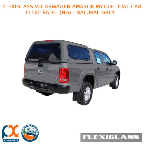 FLEXIGLASS VOLKSWAGEN AMAROK MY10+ DUAL CAB FLEXITRADE SLIDING WINDOW X 1 / LIFT UP WINDOOR X 1 (NG) - NATURAL GREY