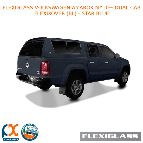 FLEXIGLASS VOLKSWAGEN AMAROK MY10+ DUAL CAB FLEXIXOVER LIFT UP WINDOOR X 2 (BL) - STAR BLUE