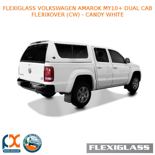 FLEXIGLASS VOLKSWAGEN AMAROK MY10+ DUAL CAB FLEXIXOVER LIFT UP WINDOOR X 2 (CW) - CANDY WHITE