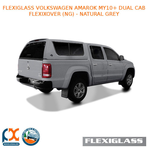 FLEXIGLASS VOLKSWAGEN AMAROK MY10+ DUAL CAB FLEXIXOVER LIFT UP WINDOOR X 2 (NG) - NATURAL GREY