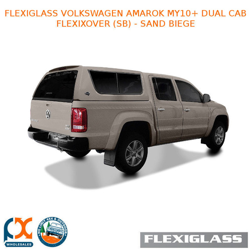 FLEXIGLASS VOLKSWAGEN AMAROK MY10+ DUAL CAB FLEXIXOVER LIFT UP WINDOOR X 2 (SB) - SAND BIEGE