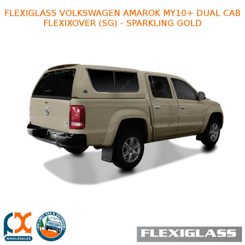 FLEXIGLASS VOLKSWAGEN AMAROK MY10+ DUAL CAB FLEXIXOVER LIFT UP WINDOOR X 2 (SG) - SPARKLING GOLD