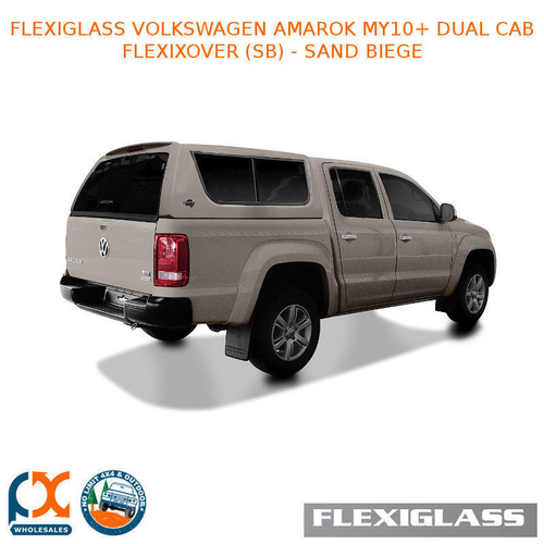 FLEXIGLASS VOLKSWAGEN AMAROK MY10+ DUAL CAB FLEXIXOVER SLIDING WINDOW X 1 / LIFT UP WINDOOR X 1 (SB) - SAND BIEGE