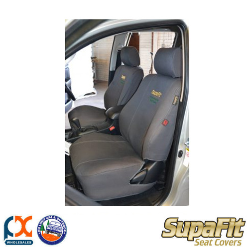 SUPAFIT CANVAS/DENIM REAR FULL BLACK SEAT COVERS FITS TOYOTA HILUX SR5 EXTRA CAB